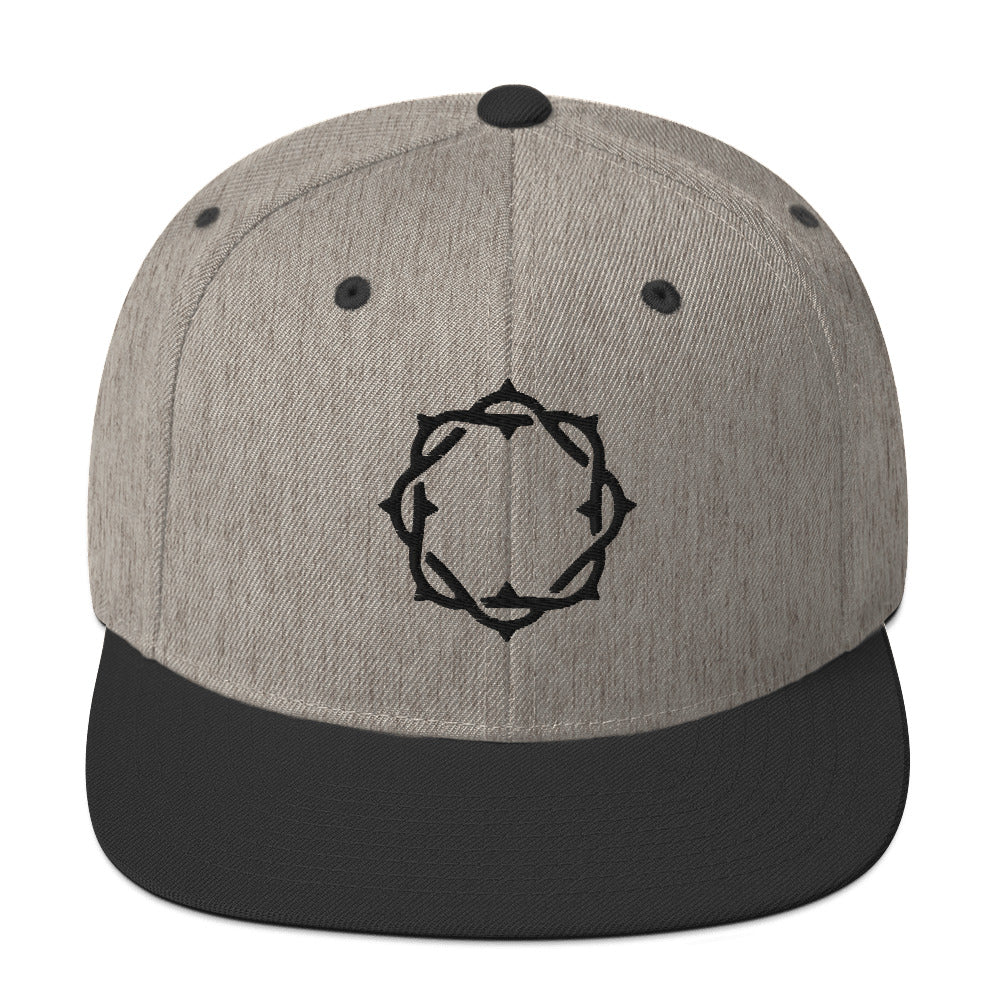 Embroidered Crown Snapback Hat