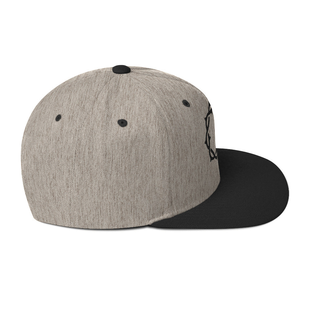 Embroidered Crown Snapback Hat