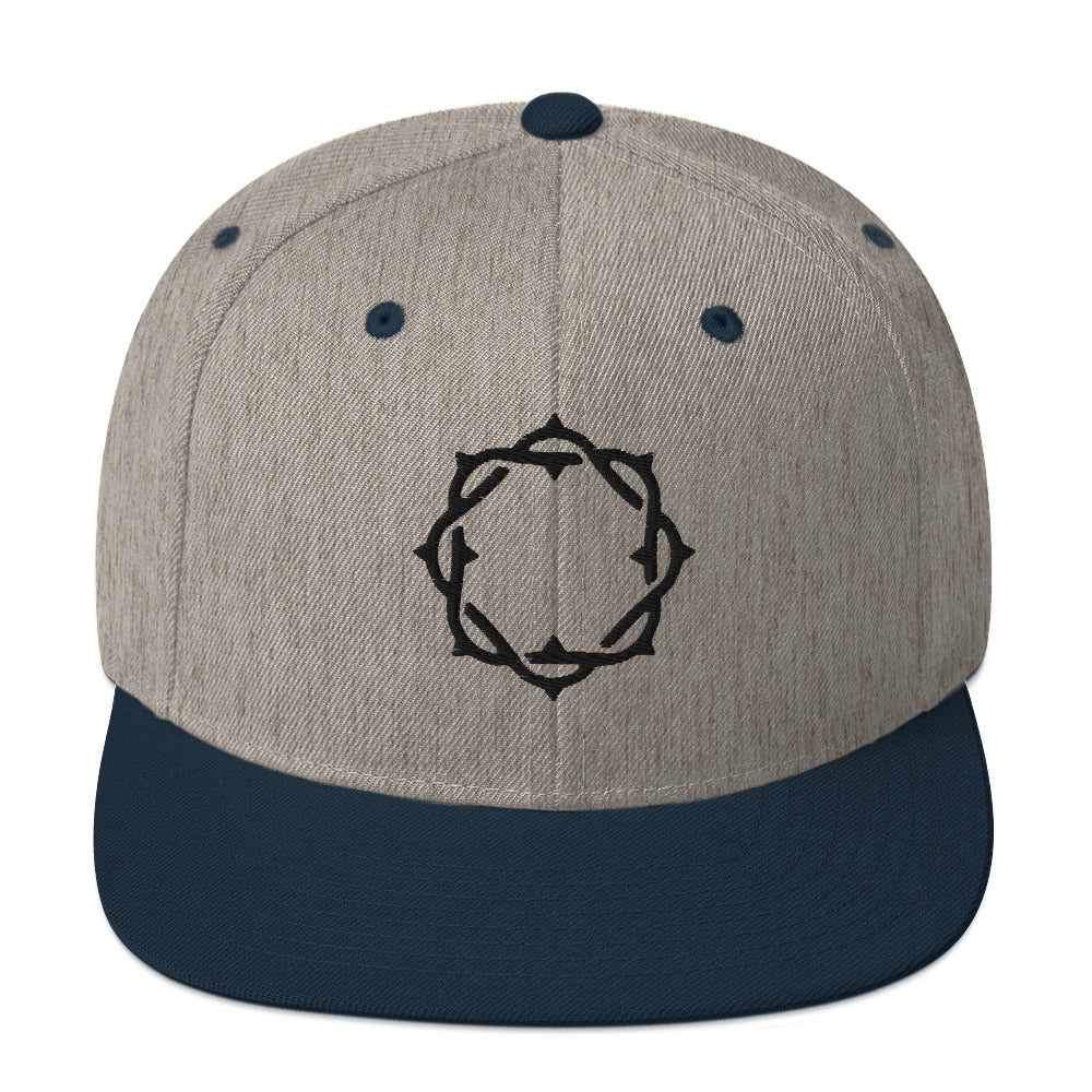 Embroidered Crown Snapback Hat