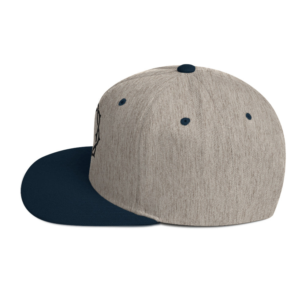 Embroidered Crown Snapback Hat