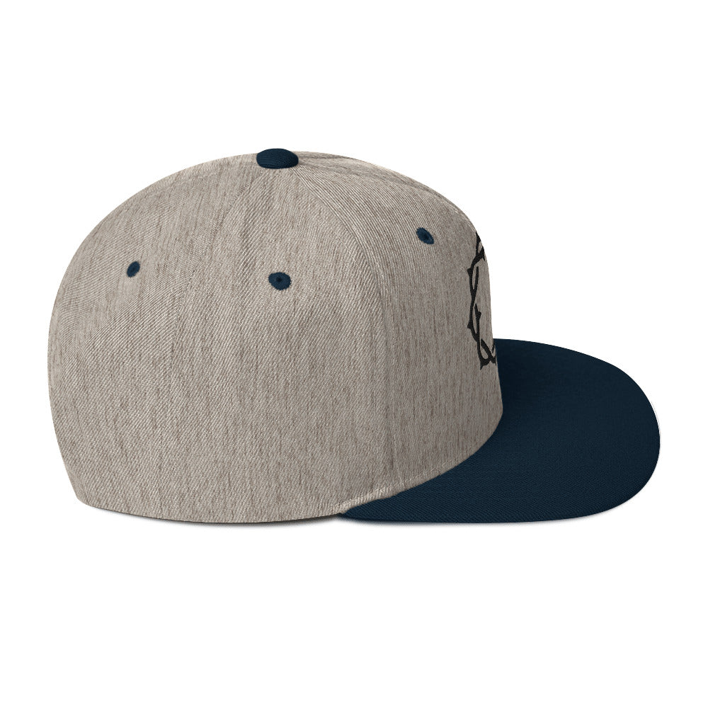 Embroidered Crown Snapback Hat