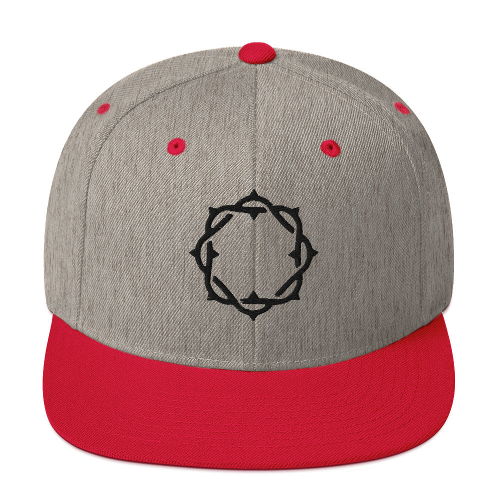 Embroidered Crown Snapback Hat