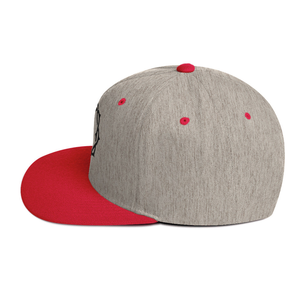 Embroidered Crown Snapback Hat