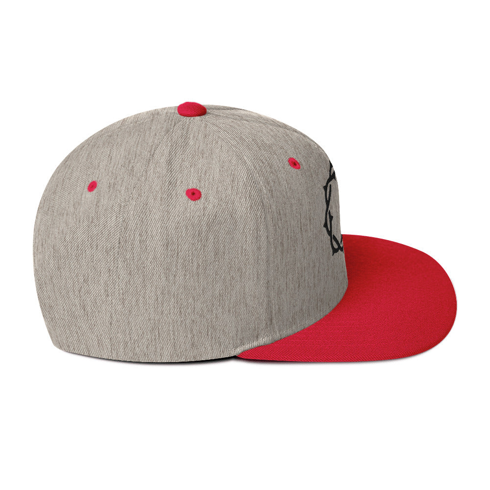 Embroidered Crown Snapback Hat