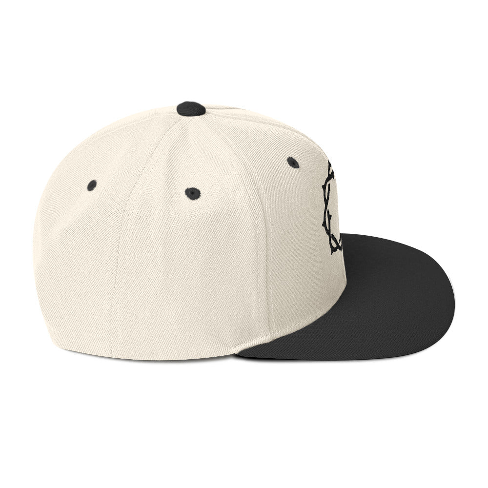 Embroidered Crown Snapback Hat