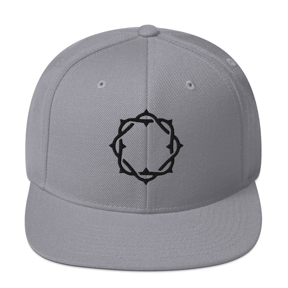 Embroidered Crown Snapback Hat