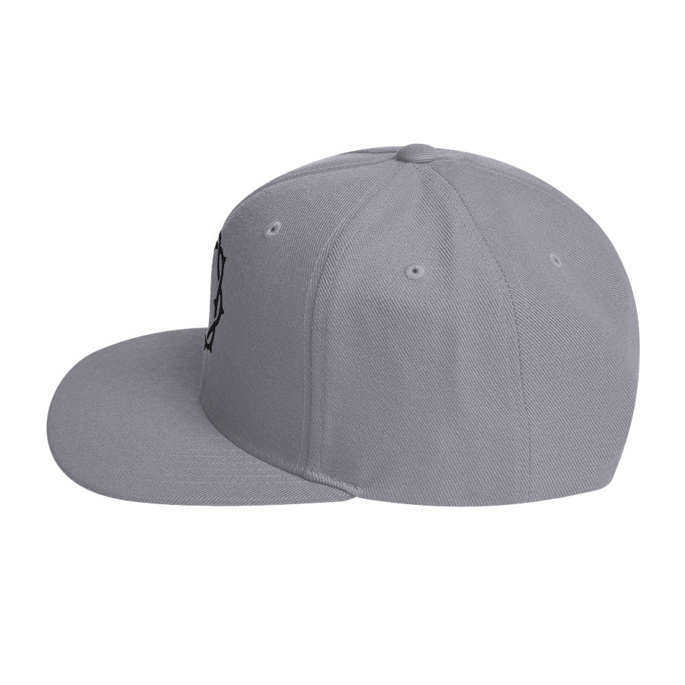 Embroidered Crown Snapback Hat