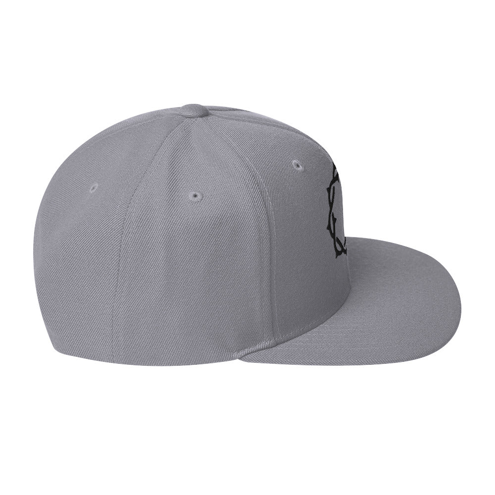 Embroidered Crown Snapback Hat