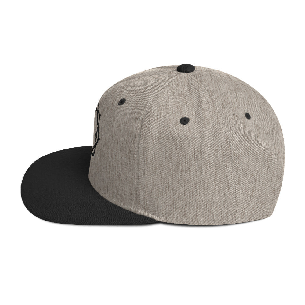 Embroidered Crown Snapback Hat