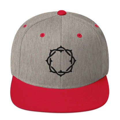 Embroidered Crown Snapback Hat